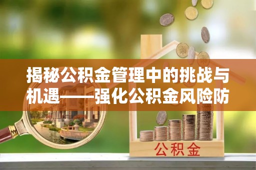 泰安揭秘公积金管理中的挑战与机遇——强化公积金风险防控的多维策略