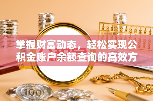 泰安掌握财富动态，轻松实现公积金账户余额查询的高效方法