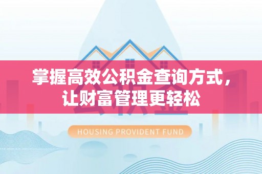 泰安掌握高效公积金查询方式，让财富管理更轻松